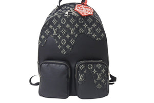 新品同様 LOUIS VUITTON ルイヴィトン × NIGO モノグラム デニム バックパック マルチポケット M45973 ブラック 中古 4b000985