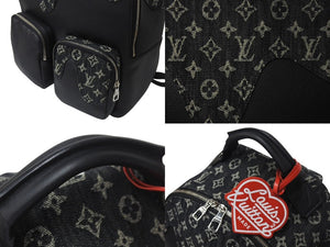 新品同様 LOUIS VUITTON ルイヴィトン × NIGO モノグラム デニム バックパック マルチポケット M45973 ブラック 中古 4b000985