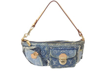 Load image into Gallery viewer, 極美品 LOUISVUITTON ルイヴィトン パウチィ ワンショルダーバッグ M95382 パッチワーク モノグラムデニム ブルー 中古 4b000990