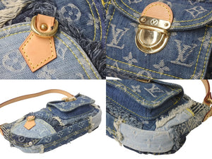 極美品 LOUISVUITTON ルイヴィトン パウチィ ワンショルダーバッグ M95382 パッチワーク モノグラムデニム ブルー 中古 4b000990