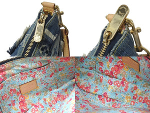 極美品 LOUISVUITTON ルイヴィトン パウチィ ワンショルダーバッグ M95382 パッチワーク モノグラムデニム ブルー 中古 4b000990