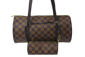 極美品 LOUIS VUITTON ルイヴィトン ハンドバッグ パピヨン30 ダミエキャンバス N51303 ブラウン ゴールド金具 中古 4b000993