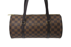 極美品 LOUIS VUITTON ルイヴィトン ハンドバッグ パピヨン30 ダミエキャンバス N51303 ブラウン ゴールド金具 中古 4b000993