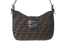 Load image into Gallery viewer, FENDI フェンディ マンマバケット ホーボー ワンショルダーバッグ 8BR036 ズッカ柄 キャンバス レザー ブラウン 美品 中古 4b000994