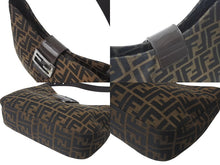 Load image into Gallery viewer, FENDI フェンディ マンマバケット ホーボー ワンショルダーバッグ 8BR036 ズッカ柄 キャンバス レザー ブラウン 美品 中古 4b000994