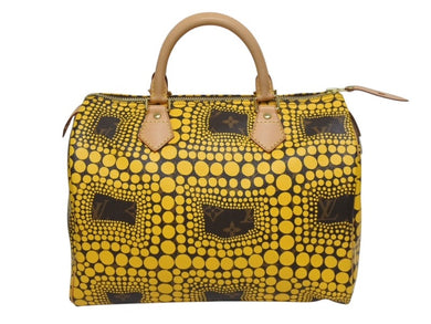 新品同様 LOUIS VUITTON ルイヴィトン スピーディ30 草間彌生 コラボ 2012年 M40692 パンプキンドット イエロー 中古 4b000997
