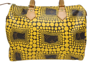 新品同様 LOUIS VUITTON ルイヴィトン スピーディ30 草間彌生 コラボ 2012年 M40692 パンプキンドット イエロー 中古 4b000997