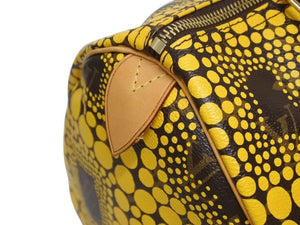 新品同様 LOUIS VUITTON ルイヴィトン スピーディ30 草間彌生 コラボ 2012年 M40692 パンプキンドット イエロー 中古 4b000997