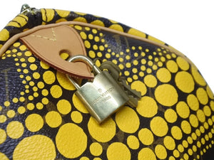新品同様 LOUIS VUITTON ルイヴィトン スピーディ30 草間彌生 コラボ 2012年 M40692 パンプキンドット イエロー 中古 4b000997