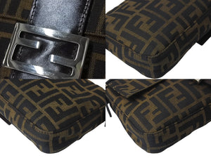 FENDI フェンディ マンマバケット ワンショルダーバッグ 26424 ズッカ柄 ブラウン シルバー金具 美品 中古 4b000999