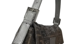 Load image into Gallery viewer, 新品同様 FENDI フェンディ マンマバケット ワンショルダーバッグ 8BR600 ズッカ柄 ラインストーン ラメ シルバー ゴールド 中古 4b001002