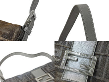Load image into Gallery viewer, 新品同様 FENDI フェンディ マンマバケット ワンショルダーバッグ 8BR600 ズッカ柄 ラインストーン ラメ シルバー ゴールド 中古 4b001002