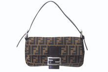 Load image into Gallery viewer, FENDI フェンディ マンマバケット ワンショルダーバッグ 26424 ズッカ柄 ブラウン シルバー金具 美品 中古 4b001007