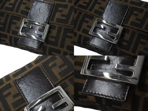 FENDI フェンディ マンマバケット ワンショルダーバッグ 26424 ズッカ柄 ブラウン シルバー金具 美品 中古 4b001023