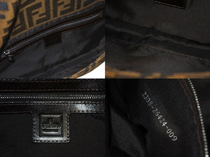 FENDI フェンディ マンマバケット ワンショルダーバッグ 26424 ズッカ柄 ブラウン シルバー金具 美品 中古 4b001023