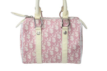 Load image into Gallery viewer, CHRISTIAN DIOR クリスチャンディオール トロッター ハンドバッグ ミニボストンバッグ BO D 0014 ホワイト ピンク 美品 中古 4b001026