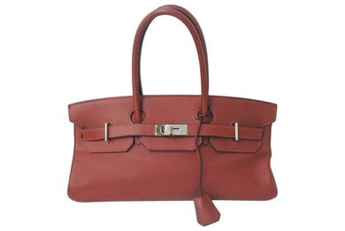 極美品 ゴルチェ期 HERMES エルメス ショルダーバーキン トリヨンクレマンス レッド □J刻印 ショルダーバッグ 中古 4b001028
