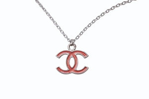 極美品 CHANEL シャネル ココマークネックレス 00C刻印 重量約5.1g ピンク シルバー メタル シルバー金具 中古 4b001044