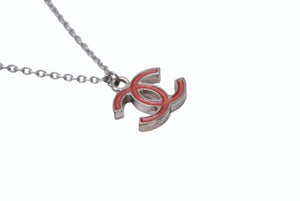 極美品 CHANEL シャネル ココマークネックレス 00C刻印 重量約5.1g ピンク シルバー メタル シルバー金具 中古 4b001044