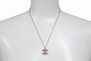 極美品 CHANEL シャネル ココマークネックレス 00C刻印 重量約5.1g ピンク シルバー メタル シルバー金具 中古 4b001044