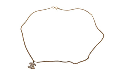 極美品 CHANEL シャネル ココマークネックレス 03A刻印 重量5.2g ゴールド メタル ラインストーン 中古 4b001053