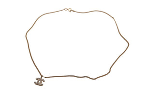 極美品 CHANEL シャネル ココマークネックレス 03A刻印 重量5.2g ゴールド メタル ラインストーン 中古 4b001053