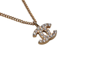 極美品 CHANEL シャネル ココマークネックレス 03A刻印 重量5.2g ゴールド メタル ラインストーン 中古 4b001053