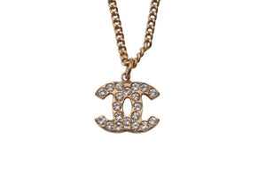 極美品 CHANEL シャネル ココマークネックレス 03A刻印 重量5.2g ゴールド メタル ラインストーン 中古 4b001053