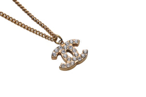 極美品 CHANEL シャネル ココマークネックレス 03A刻印 重量5.2g ゴールド メタル ラインストーン 中古 4b001053