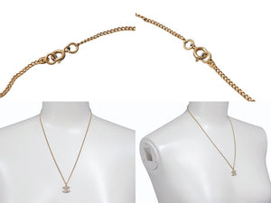 極美品 CHANEL シャネル ココマークネックレス 03A刻印 重量5.2g ゴールド メタル ラインストーン 中古 4b001053