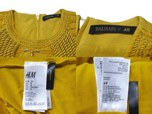 Load image into Gallery viewer, BALMAIN x H&amp;M バルマン x H&amp;M ノースリーブカットソー マスタード ビスコース エラスタン サイズ38 美品 中古 4b001070