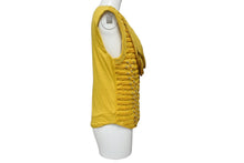 Load image into Gallery viewer, BALMAIN x H&amp;M バルマン x H&amp;M ノースリーブカットソー マスタード ビスコース エラスタン サイズ38 美品 中古 4b001070