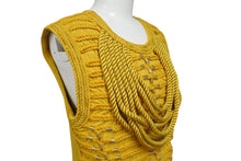Load image into Gallery viewer, BALMAIN x H&amp;M バルマン x H&amp;M ノースリーブカットソー マスタード ビスコース エラスタン サイズ38 美品 中古 4b001070