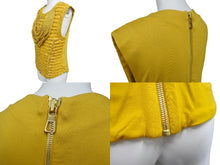Load image into Gallery viewer, BALMAIN x H&amp;M バルマン x H&amp;M ノースリーブカットソー マスタード ビスコース エラスタン サイズ38 美品 中古 4b001070