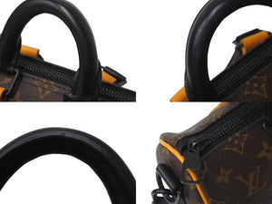LOUIS VUITTON ルイヴィトン モノグラムマカサー キーポル バンドリエール 25 M46687 ブラウン ブラック金具 美品 中古 4b001072