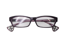 Load image into Gallery viewer, CHROME HEARTS クロムハーツ D.SANCHEZ メガネ アイウェア CHクロス プラスチック シルバー925 パープル シルバー金具 美品 中古 4b001076
