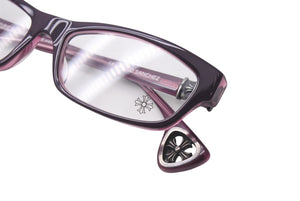 CHROME HEARTS クロムハーツ D.SANCHEZ メガネ アイウェア CHクロス プラスチック シルバー925 パープル シルバー金具 美品 中古 4b001076
