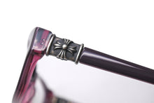 Load image into Gallery viewer, CHROME HEARTS クロムハーツ D.SANCHEZ メガネ アイウェア CHクロス プラスチック シルバー925 パープル シルバー金具 美品 中古 4b001076