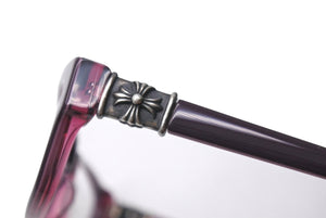 CHROME HEARTS クロムハーツ D.SANCHEZ メガネ アイウェア CHクロス プラスチック シルバー925 パープル シルバー金具 美品 中古 4b001076
