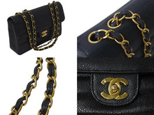 Load image into Gallery viewer, 極美品 CHANEL シャネル マドモアゼル ショルダーバッグ シングルフラップ ダブルチェーン キャビアスキン ブラック ゴールド金具 3番台 中古 4b001079