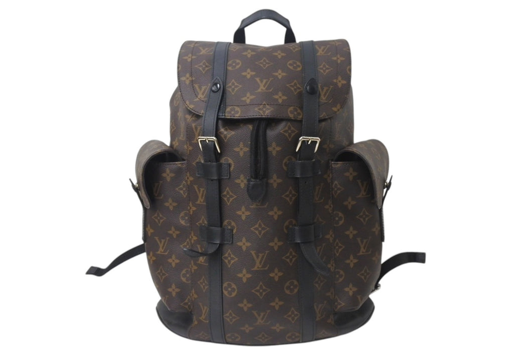 LOUIS VUITTON ルイヴィトン クリストファー MM リュック バックパック M43735 モノグラムマカサー PVC レザー 美品 中古 4b001083