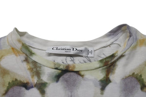 新品同様 Christian Dior クリスチャンディオール 半袖Tシャツ 923T03KA428 サイズS 万華鏡 プリント ホワイト マルチカラー 中古 4b001086