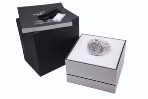 CHANEL シャネル J12 H1906 腕時計 セラミック 38mm 12Pダイヤ ホワイト 自動巻 白文字盤 美品 中古 4b001101