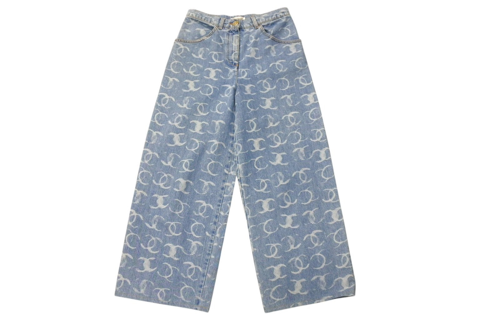 23AW⭐️極美品⭐️シャネル　ココマーク総柄デニムパンツ スパンコール　34 m11728276184_1.jpg?1748877130