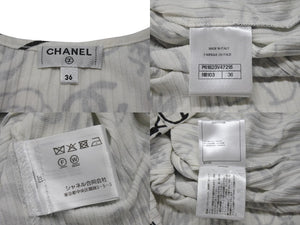 極美品 CHANEL シャネル タンクトップ ノースリーブ P61823V47215 サイズ36 グラフィティ ココマーク ホワイト ブラック 中古 4b001105
