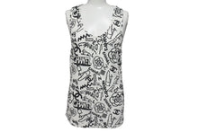 Load image into Gallery viewer, 極美品 CHANEL シャネル タンクトップ ノースリーブ P61823V47215 サイズ36 グラフィティ ココマーク ホワイト ブラック 中古 4b001105