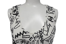 Load image into Gallery viewer, 極美品 CHANEL シャネル タンクトップ ノースリーブ P61823V47215 サイズ36 グラフィティ ココマーク ホワイト ブラック 中古 4b001105