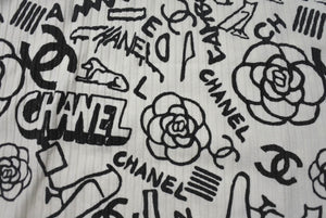 極美品 CHANEL シャネル タンクトップ ノースリーブ P61823V47215 サイズ36 グラフィティ ココマーク ホワイト ブラック 中古 4b001105