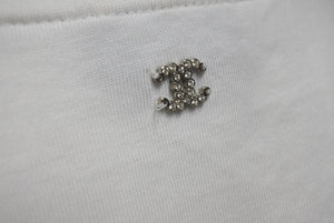 CHANEL シャネル ハートココマーク 半袖Tシャツ P74383K10851 サイズXS スプレー ラインストーン ピンク ホワイト 美品 中古 4b001109