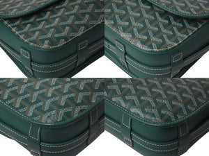 極美品 GOYARD ゴヤール ベルヴェデーレ MM ショルダーバッグ グリーン BELVE3MMLTY01CG01P PVC レザー ヘリンボーン柄 中古 4b001116